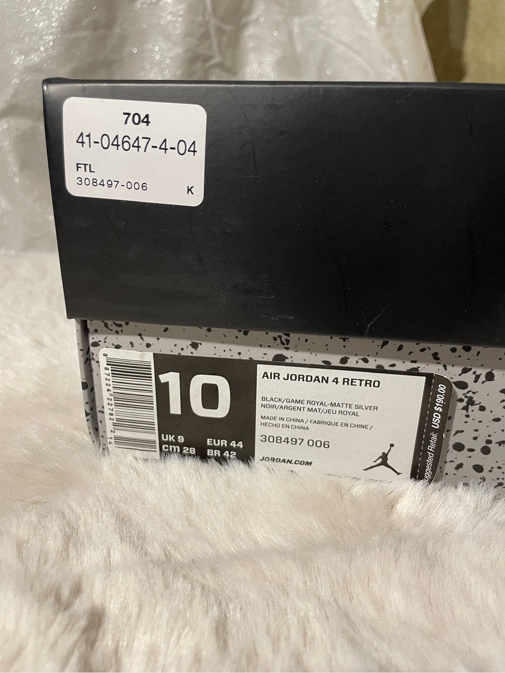 Air Jordan 4 Retro Columbia Legend Blue Size 10 Men’s Sneakers With Original Box - Picture 2 of 7